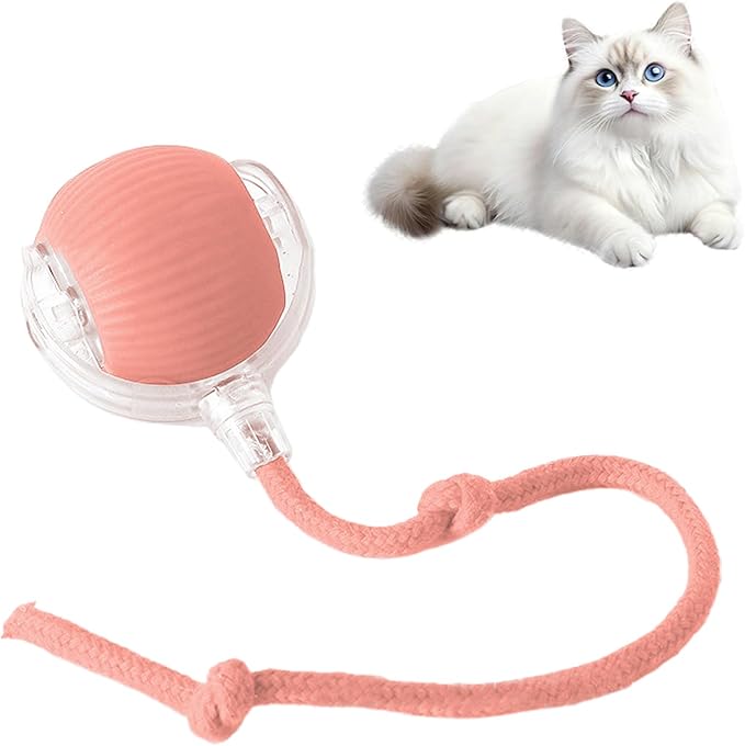 Cat Toy, 360° Automatic Rolling Smart Pet Ball Toys, Motion-Activated, Rechargeable, Four Modes, Three Speed Adjustment, Solve Your Cat's Boredom in Seconds (Pink)