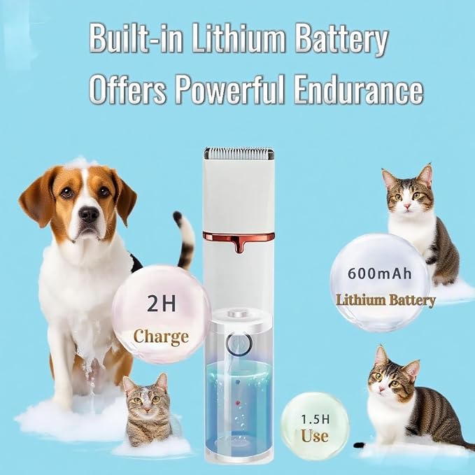 4-in-1 Dog Clippers Grooming Kit, Low Noise Cordless - White