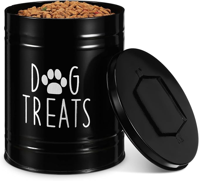 Hemoton 1piece Puppy Food Storage Canister Airtight Metal Dog Treat Holder for Rustic Farmhouse Kitchen Counter Easy to Clean and Maintain for Dog Snacks and Supplies