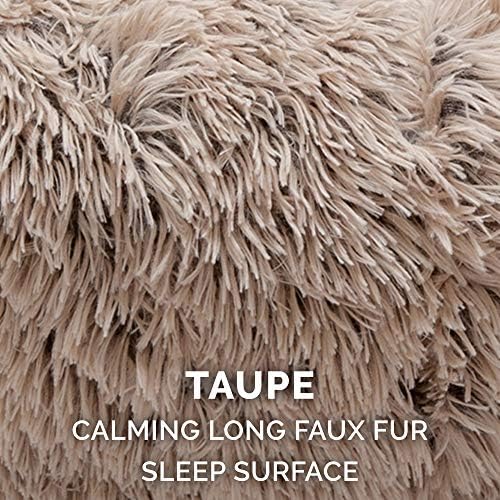 Furhaven Replacement Calming Donut Bed Cover, Taupe, Large