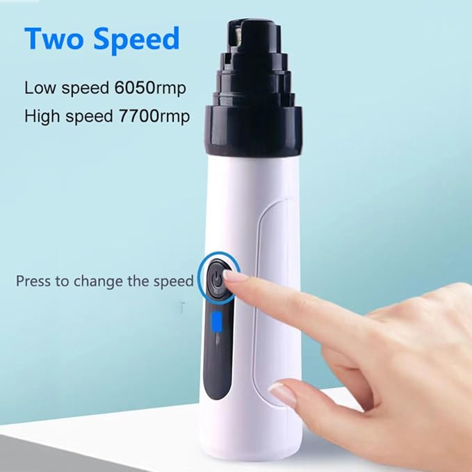 pawyzie Dog Nail Grinder, 3 Ports, 2 Speeds, White