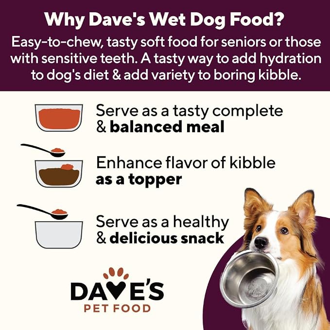 Dave's Pet Food Hip and Joint Support Dog Food, 13.2 oz, 12pk