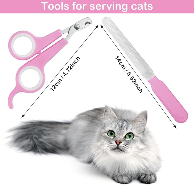 Dog & Cat Nail Clippers Kit, 5pcs, Pink