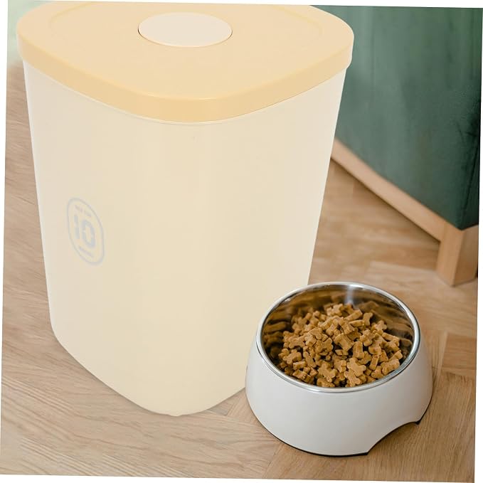 balacoo Grain Storage Barrel Pet Food Container Airtight Cat Food Bin Vacuum Sealed Bright Decorative