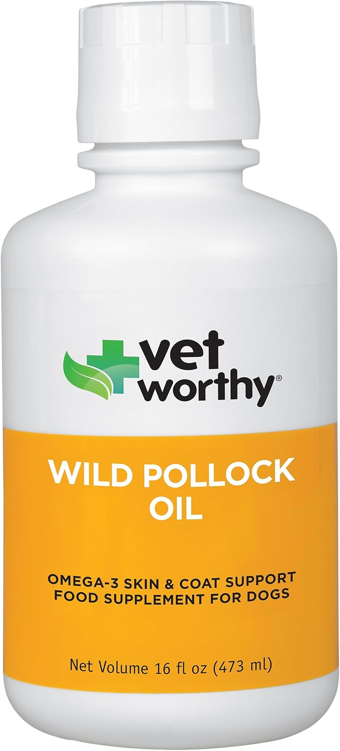 Vet Worthy Wild Pollock Oil for Dogs - Omega 3 for Dogs - 16 fl oz