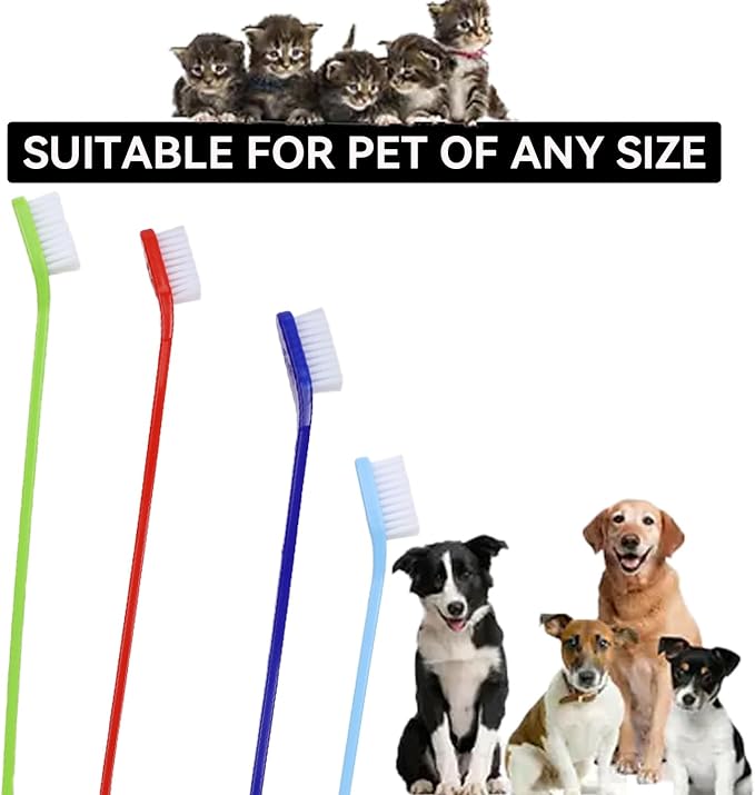 160-Pack Dual-Headed Dog Toothbrush Set- Soft Bristles for Dental Care of Small & Large Dogs, Cats, and Other Pets - Bulk Toothbrushes for Pet Hygiene