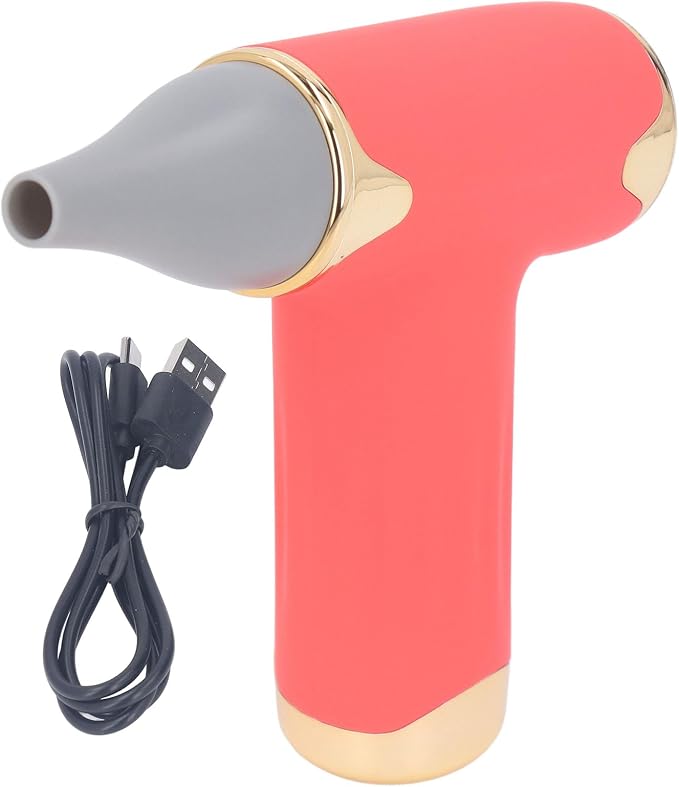 Tbest Pet Hair Dryer, High Speed 4 Levels Wind Bladeless 60W Electric Hair Dryer Handheld Dust Blower for Cats Dogs (Red