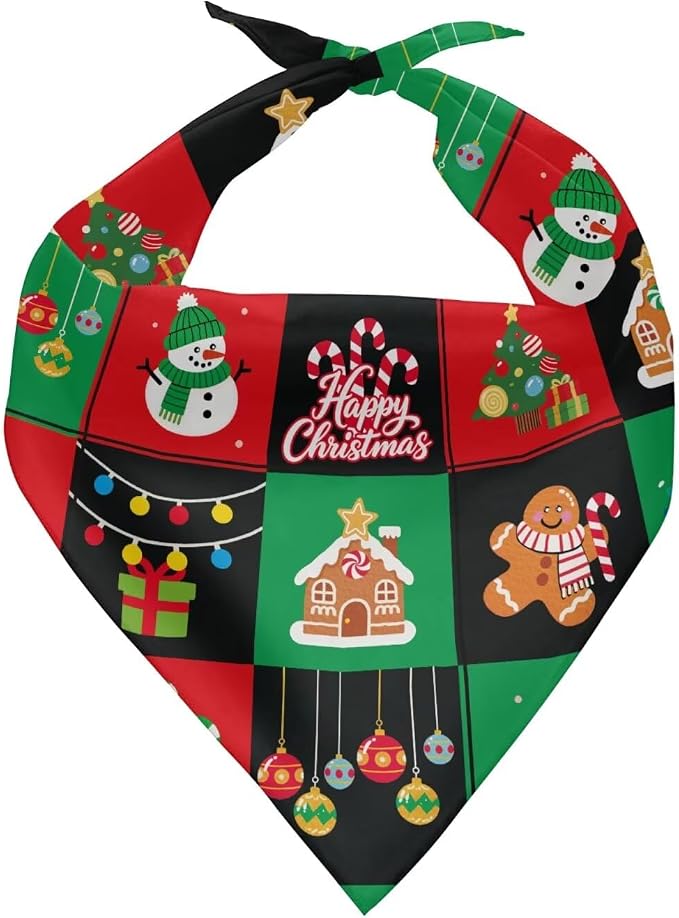 Jeiento Merry Christmas Theme Bandanas Xmas Party Costume, Polyester, Merry Christmas Theme