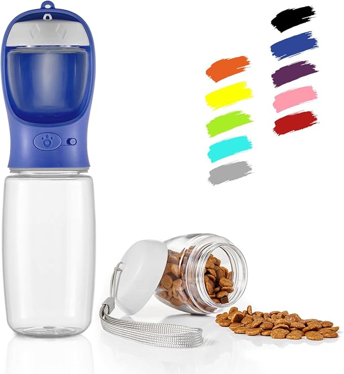 WePet Portable Dog Water Bottle with Food Container, 19oz+6oz