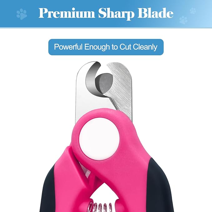 Swihauk Heavy Duty Dog Nail Clippers with Nail File, Pink