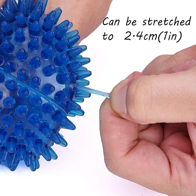 S-Lifeeling EEToys TPR Bouncy Floating Spiky Ball Squeaky Toy, 2-Pack