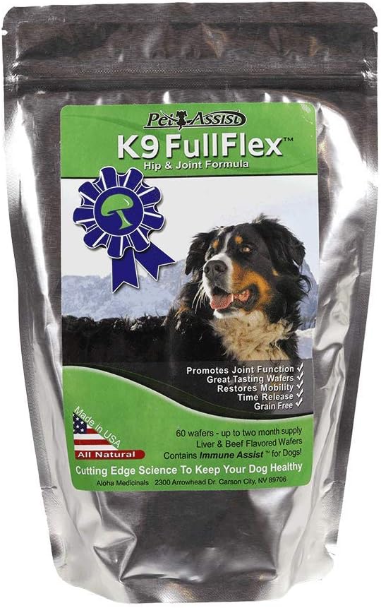 Aloha Medicinals K9 FullFlex, Dog Hip and Joint Supplement, Certified Organic and Mushroom Enhanced Dog Health Supplement, Pack of 1, 60 Chews