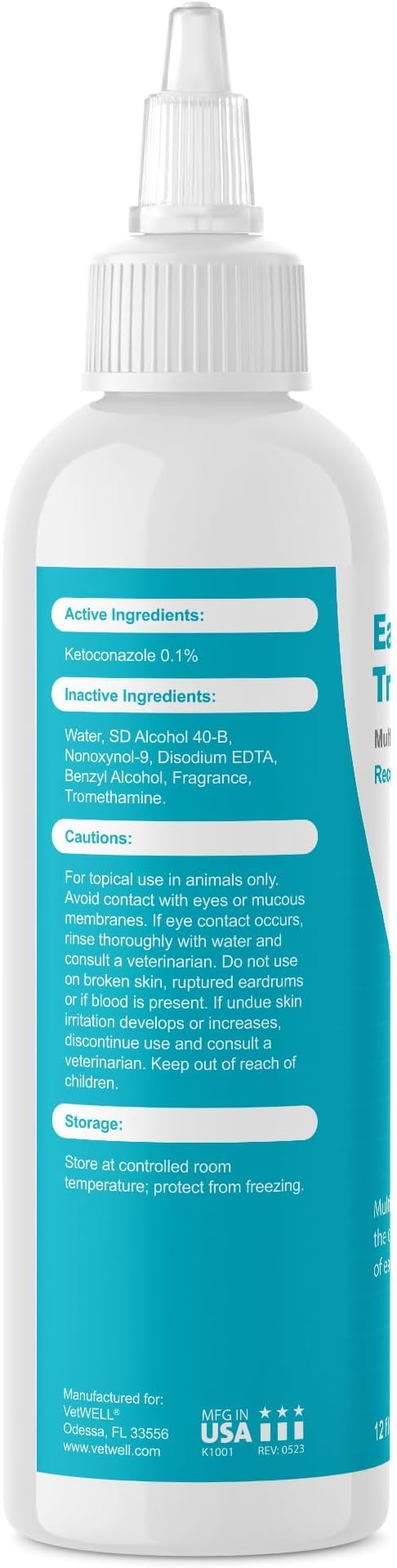 VetWELL Dog Ear Cleaner Solution & Infection Treatment, 12 oz (Pack of 2)