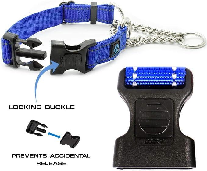 Max and Neo Stainless Steel Chain Martingale Collar - We Donate to a Dog Rescue for Every Collar Sold (Medium, Black)