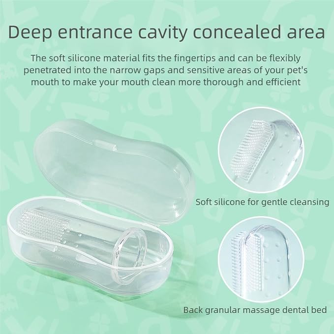 YANDY Dog Toothbrush,Pet Finger Tooth Brush,360 Degree Pet Tooth Brushing Kit,Cat Toothbrush, Canine Dental Care & Teeth Cleaning Kit