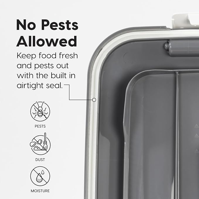 IRIS USA Dog Food Storage Container, Up to 54 lbs, Gray/Dark Gray