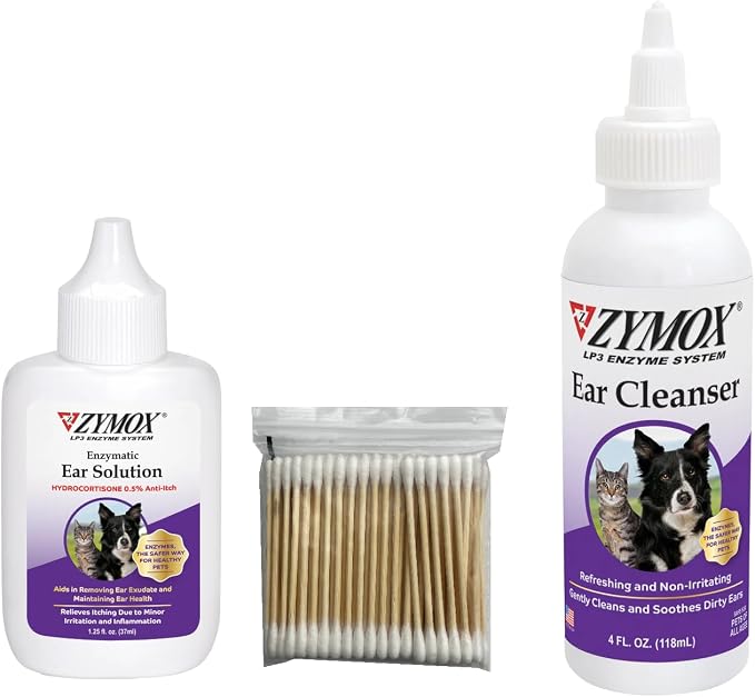 HDP Zymox Retail Solution and Ear Cleaner Hydrocortisone Bundle