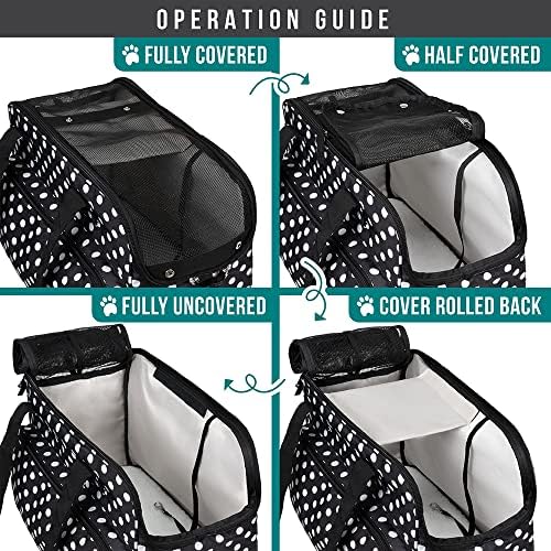 PetAmi Small Dog Purse Carrier, Airline Approved, Soft-Sided Tote, Polka Dot