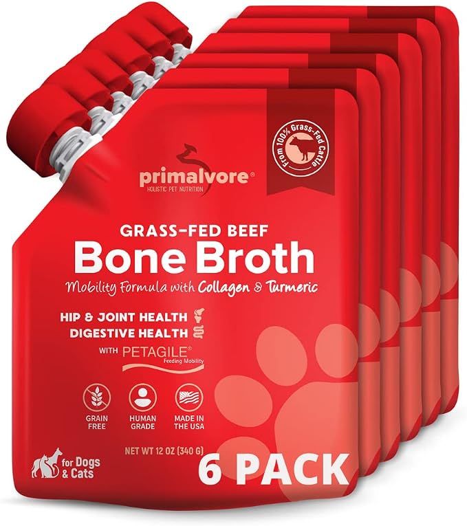 Grass-Fed Beef Bone Broth for Dogs & Cats - Beef, 6-Pack
