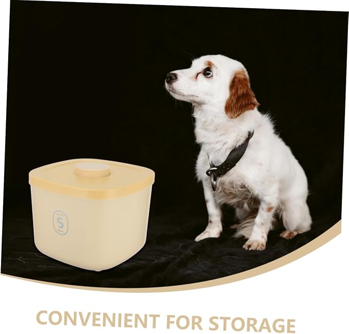 Pet Food Storage Bin Airtight Small Yellow Vacuum Seal Container Moisture-proof Cat and Dog, Small, Yellow