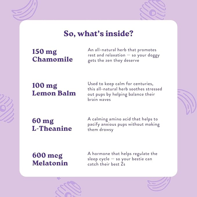 Bocce's Bakery Bedtime Tea Biscuit Dog Treat + Calming Supplement Bundle, Chamomile, L-Theanine