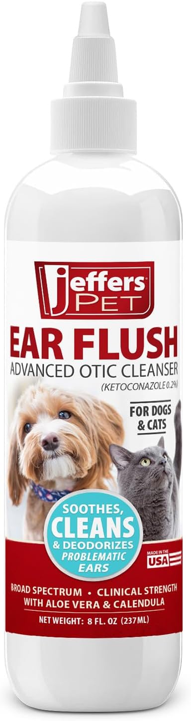 Jeffers Ear Flush with Ketoconazole, Aloe Vera & Calendula, 8 oz
