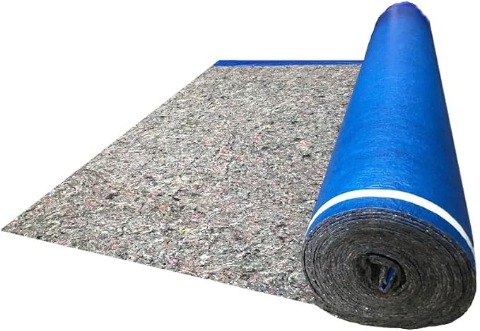 AMERIQUE 200SQFT Super Quiet Felt Underlayment Heavy Duty 3mm Padding with Vapor Barrier & Tape, Royal Blue, Pk of 2, 100SQFT Per Roll