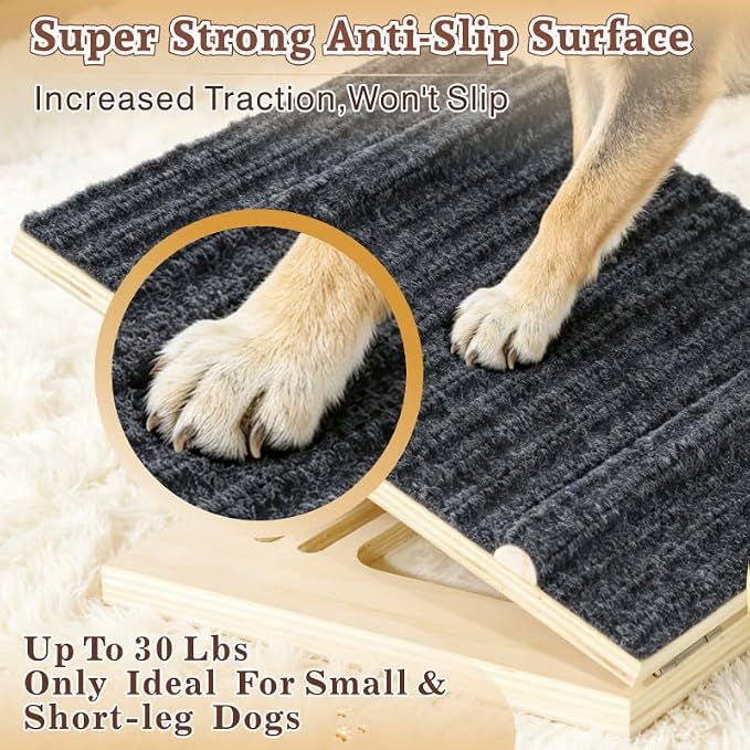 4 Pack Adjustable Dog Ramps for Stairs, Upgraded Pet Stair Ramp for Small Dogs, Portable Dog Stairs with Mat for Small Dogs and Cats, Non-Slip Pet Steps for Senior, Short-Legged & Injured Pets