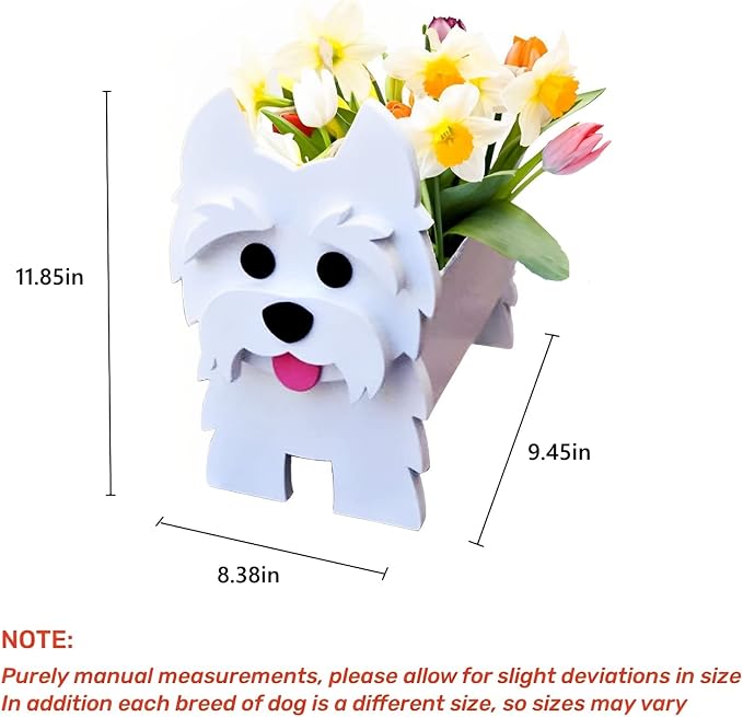 West Highland Dog Planter Pots, Animal Shaped Flower Pot
