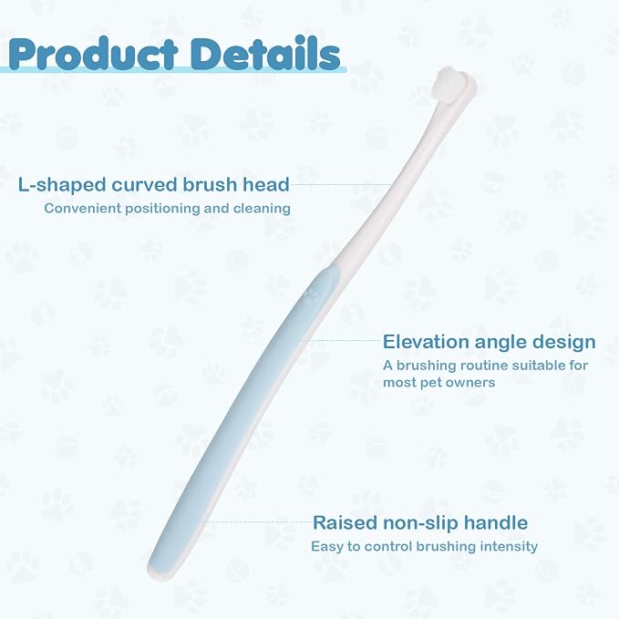 2 Pcs Toothbrush for Small Dogs, Cat Tooth Brush Soft Bristles Kitten Toothbrush Deep Dental Teeth Cleaning for Puppy, Kitten, Cats