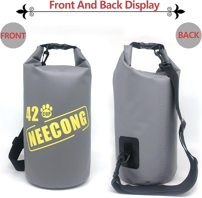 Dog Food Travel Bag with Collapsible Big Bowls, 800ml, 42 Cup, 10L