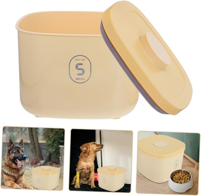 Airtight Small Vacuum-sealed Pet Food Storage Container Yellow Dog Food Holder Moisture-proof Large Capacity, Small, Yellow