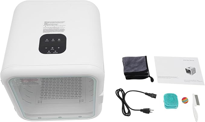 DYNAMI 62L Automatic Pet Dryer Box for Cats and Dogs,800W Quiet Dog Hair Dryer with Adjustable Temperatur&Time,Hands-Free Cat Drying Box Portable Grooming Dryer