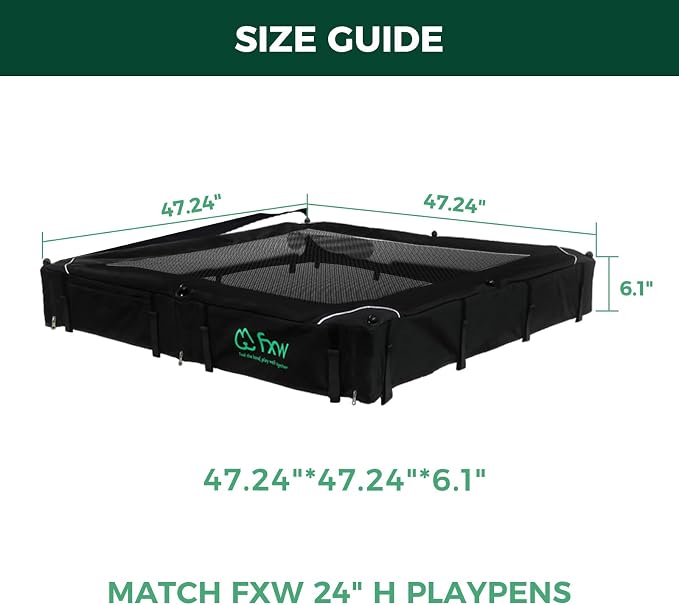 FXW Homeplus Unleashed Indoor Dog Playpen - Stress-Free and Safe Play, Heavy Duty 24 Inch 8 Panels with Playpen Cover for Puppy and Small Dogs, Black│Patented