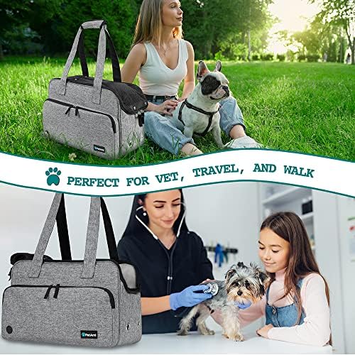 PetAmi Small Dog Purse Carrier, Airline Approved, Soft-Sided Tote, Gray