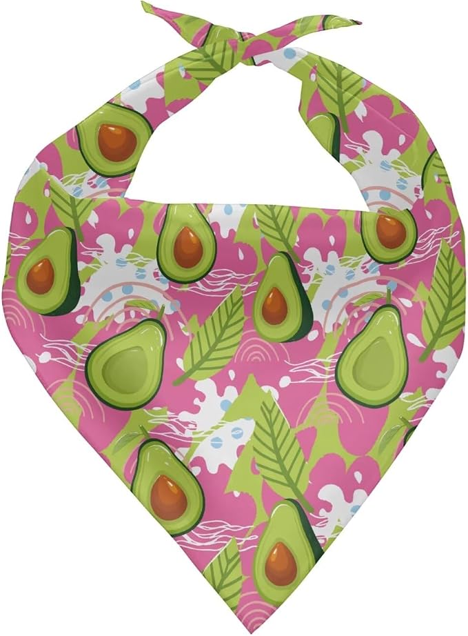 Forchrinse Avocado Pet Bandanas, Medium, Polyester, Avocado Print