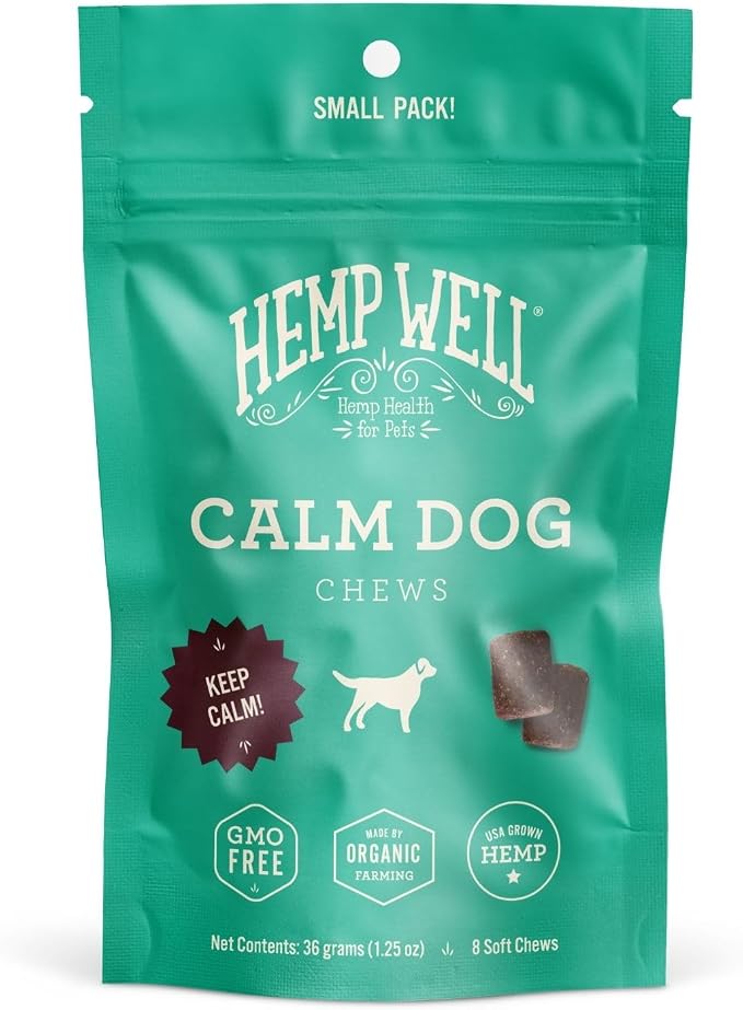 Hemp Well Calm Soft Chews for Dogs, Organic Stress Relief for Pets, 8ct