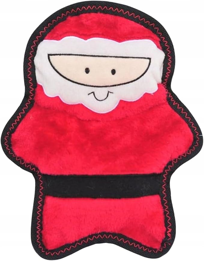 ZippyPaws - Holiday Z-Stitch Extra Tough No Stuffing Plush Dog Toy with Squeaker, Santa