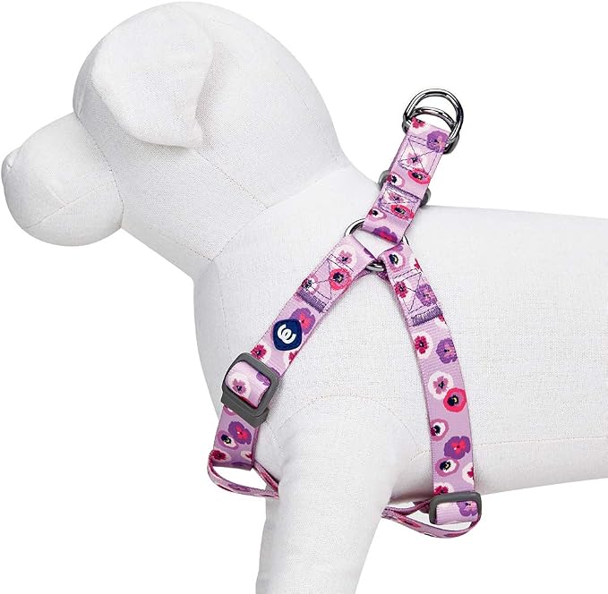Blueberry Pet Essentials Step-in Spring Scent Inspired Garden Floral Dog Harness in Light Purple, Chest Girth 26" - 39", Large, Adjustable Harnesses for Dogs