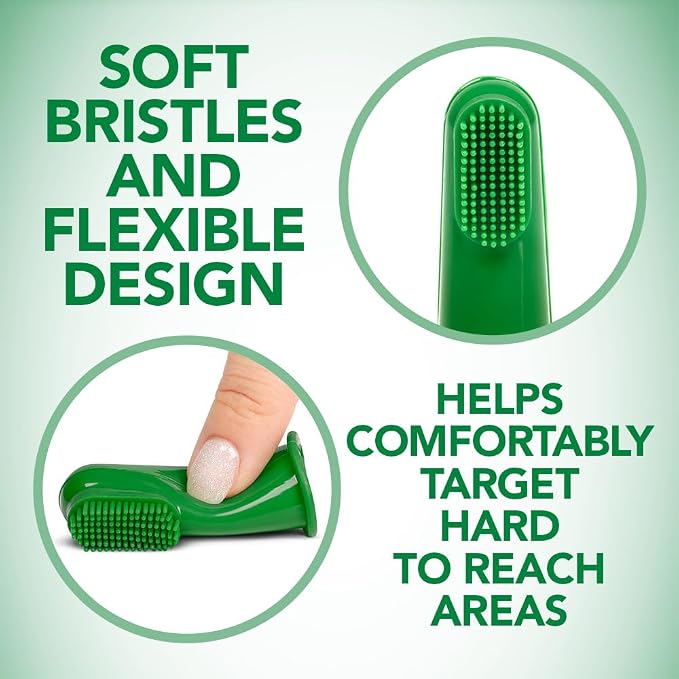 Vet’s Best Dog Toothbrush - Easy Teeth Cleaning for Dog Dental Care, Perfect for Dogs and Cats - Comes With 10 Soft Finger Brushes Per Pack