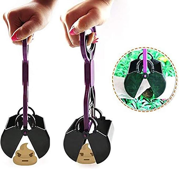 Pet Pooper Scooper for Dogs Cats Non-Breakable High Strength Material Durable Spring Easy Pick Up Grass Gravel Jaw Claw Rake for Kids Children Women Men