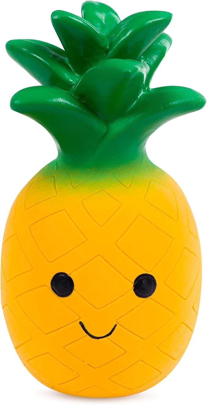 Petface Large Latex Pineapple Soft Chew Dog Toy (Pack of 1) | Interactive Play, Squeaker Feature, Durable Latex, Gentle on Teeth