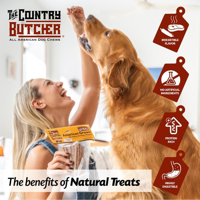 THE COUNTRY BUTCHER Chicken Feet Dog Treats, Nails Removed, USA, 30 Count