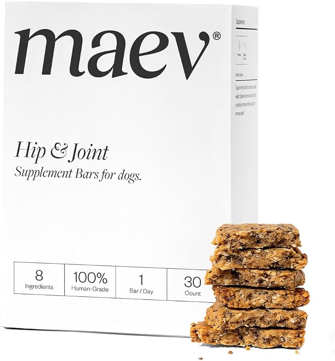Maev Hip & Joint Supplement Bars for Dogs, with Glucosamine, 30 Count