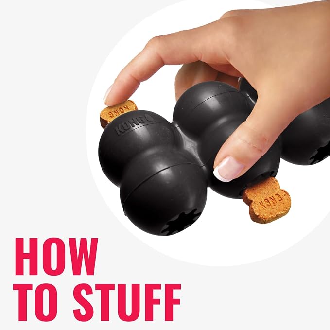 KONG Extreme Goodie Ribbon, Stuffable Rubber Chew Toy, for Large Dogs | Durable Stuffable Rubber Toy with Goodie Grippers That Hold Treats & Satisfy Natural Chewing Instincts