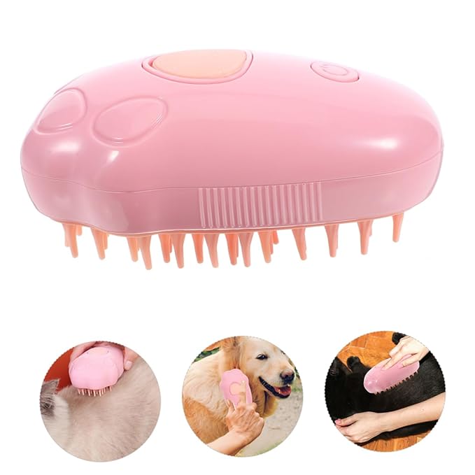 BESPORTBLE 2pcs Self-cleaning Cat Steam Brush Multi-functional Pet Bath Brush for Cats and Dogs Gentle Massage and Grooming for Travel and Home Use