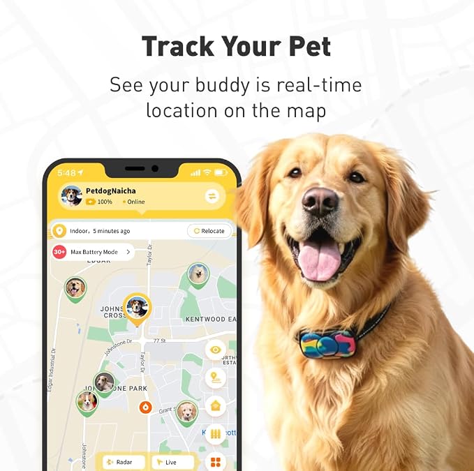 4G GPS Dog Tracker, No Monthly Fee, Virtual Fence, Waterproof, 21D Battery | Real-Time GPS Tracking, 12-Month Membership Included, Activity & Sleep Monitor, Long Battery Life, iOS & Android Compatible
