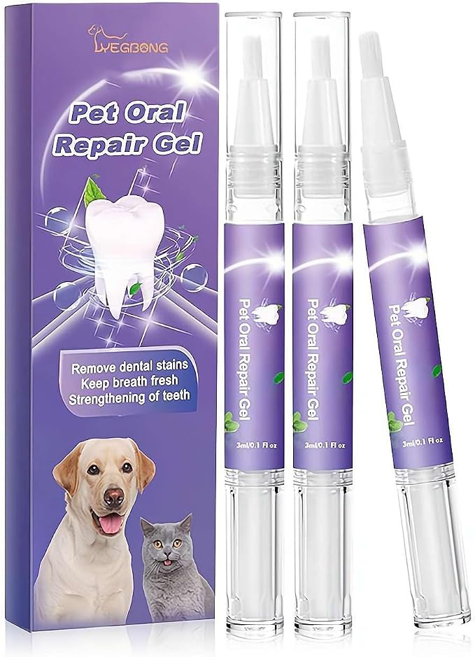 Wmool Lettuce Pets Toothbrush, Oral Repair Gel, Dog Grooming Set, Pet Breath Freshener Gel Care Cleaner for Dogs & Cats