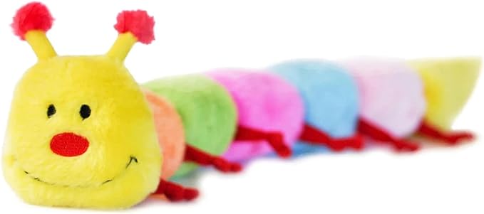 ZippyPaws Large Caterpillar Dog Toy to Keep Them Busy - 20" | For Medium & Large Dogs, Squeaky Pet Toy for Boredom, Stuffed Chew Toy, Soft Plush Puppy Products