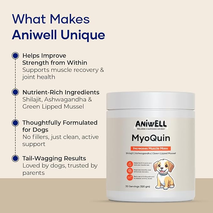MyoQuin: Advanced Dog Hip and Joint Supplement with Glucosamine, Omega 3,Chondroitin and Green Lipped Mussel, Chews for Small Dogs, Medium Dog and Large Dogs Breeds
